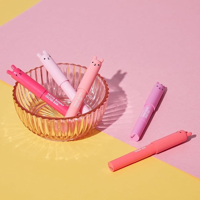 TONYMOLY Petit Bunny Lip Gloss for Women, Easter Basket Stuffer, Long Lasting Lip Crayon, Korean Lip Gloss, Vitamin E Enriched, Soften & Moisturize Lips, Juicy Strawberry