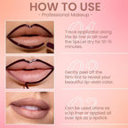 2Pcs Matte Liquid Lip Stain Peel Off Lip liner Tattoo, Matte Peel Off Lip Stain, Long Lasting Waterproof Lipstick Lip Gloss Stain, Transfer-proof for All Skin Types (0.24 fl oz-02#+03#)