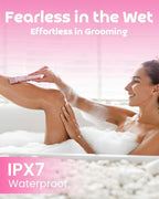 Bikini Trimmer for Women, Dovety 3 in 1 Painless Electric Razors for Women, Rechargeable Pubic Hair Trimmer Electric Shaver for Legs Body Facial Hair, IPX7 Waterproof, Ceramic Blade, USB Charge Dock