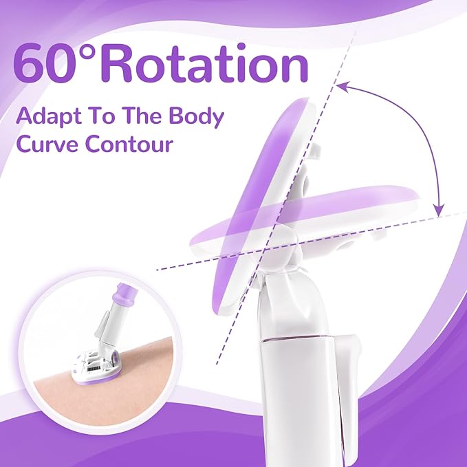 DreamGenius Razors for Women Include 2 Non-Slip Handles and 14 Blade Refills with a Shower Holder, 5 Premium Blades Women's Razors for Shaving with 360° Lubrication Reduces Irritation, Purple