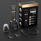 OLOV Electric Body Hair Trimmer - Groin Trimmer for Men - Bikini Trimmer Women - Wet/Dry Shaver Groomer, Replaceable Ceramic Blade Heads, USB Recharge Dock, Waterproof Hygiene Razor,Black