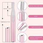 Chumia 2 Pcs Electric Eyebrow Trimmer Women Precision Face Razors Mini Shaver with Comb Christmas Women Gift Battery Operated Personal Epilator for Face Neck Fuzz Lips Leg(Pink, Black)