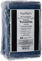 ForPro Professional Collection Premium Bleach Tough Salon Towels, 100% Cotton, Bleach-Proof, Stain Resistant & Color Safe Towels for Salons, Spas, Gyms & Home, 16” W x 27” L, Navy Blue