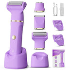 Bikini Trimmer 3 in 1 Electric Razor for Women - IPX7 Waterproof Wet & Dry Body Shaver, Pubic & Facial Hair Remover with Ceramic Blade, USB Rechargeable Dock & Gift Ready