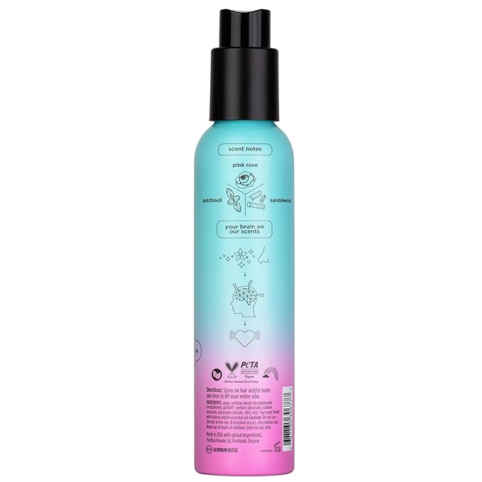 Pacifica Hair Perfume & Body Fragrance Spray Mist - Dream Moon with Bergamot, Pear, Pink Rose, Coconut, Vanilla, Sandalwood & Patchouli – Alcohol-Free, Vegan & Cruelty-Free, 5 oz (1 Count)