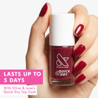 Olive & June Quick Dry Nail Polish | Instant, Fast-Drying, Smudgeproof Color | 15-free, Vegan, Cruelty-Free Formula | Lasts up to 5 Days | Salon-Quality Manicure Pedicure at Home | Cabernet | Wine Red