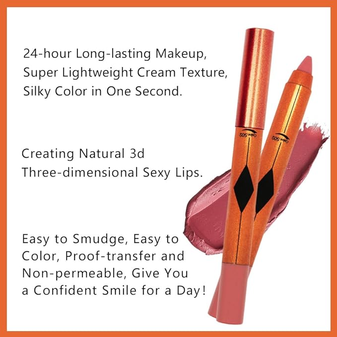 Pink Lip Liner Pencil, Smooth Matte Lipstick Crayon with Lip Pencil Sharpener for Women, Velvet Smudge Proof Smudgeproof Waterproof No Transfer Makeup Forever Lipliner 502#