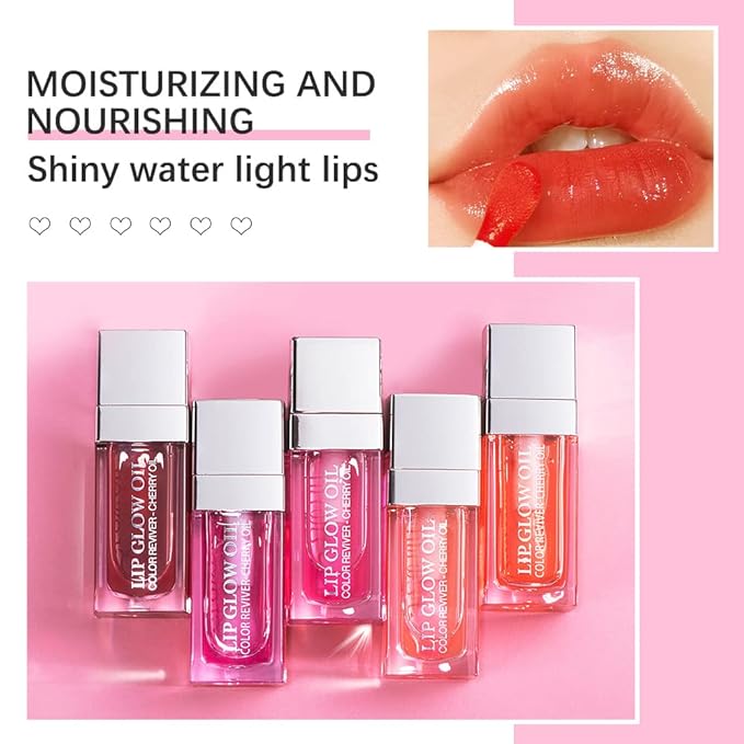 Plumping Lip Oil, Long Lasting Hydrating Lip Gloss Tinted Lip Balm Non-sticky Revitalizing, Tinting Lip Care Oil for Dry Lip (CORAL)