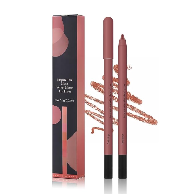 KISSIO Lip Liner,Creamy Lip Pencil,Long Lasting Lip Liner with Sharpener,Matte Finish,Smooth and Soft,Non-Dry,Easy to Use,Cruelty free,0.02 oz,07 Daejeeling
