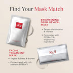 SK-II Brightening Face Mask - Derm Revival Sheet Mask to Improve Radiance, Skin Texture & Dark Spots - Anti Aging Face Mask Enriched with Pitera, Vitamin C & Niacinamide (10 Count)