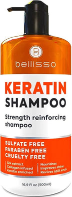 Keratin Enriched Shampoo - Sulfate and Paraben Free - Anti Frizz Treatment for Women and Men – Professional Salon Grade Repair Formula with Silk Protein for Dry, Frizzy Damaged and Color Treated Hair