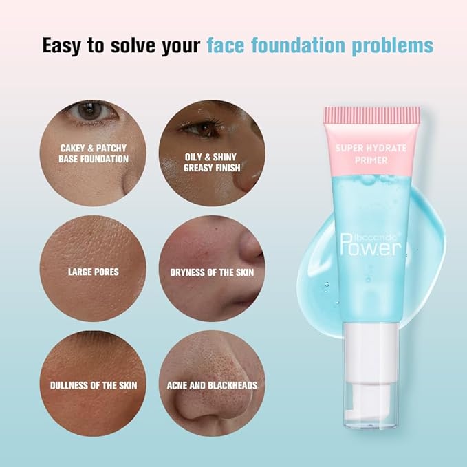 AKARY Gel-Based & Hydrating Face Primer For Smoothing Skin & Gripping Makeup with Vitamin E, Long-Wear Foundation Face Primer for Oil Control, Even Fine Lines, 0.81 Fl Oz, 06 Lavender