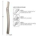 Eyebrow Razor with 6 Blades & Travel Case – Face Razors for Women & Men, Eyebrow Trimmer Shaper with Precision Cover, Facial Shaver & Dermaplaning Tool for Smooth Skin (Silver)