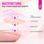 Nail Strengthener for Women: 8 in 1 Soft Pink Natural Nail Hardener Extra Strong and Growth - Nail Polish Hardener Ridge Filler Concealer for Weak and Damaged Nails 15ml