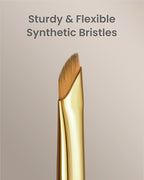 Desert Oak Series Precision Angled Eyeliner Brush - Ultra-Fine Nylon Bristles for Razor-Sharp Gel/Liquid/Powder Lines, Detail Work & Tightlining, Bubinga Handle & Brass Ferrule (CM 181)