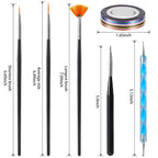 Artdone Nail Art Brushes set,Nail Art Tool Set,Nail Dotting Tools,Nail Dust Brush,Striping Nail Art Brushes for Long Lines,Nail Drawing Pen For Nail Design.…