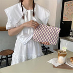 Pazimiik knitted checkered makeup bag