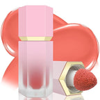 Liquid Blush for Cheeks, Soft Cream Blush with Cushion Applicator, Dewy Finish Matte Velvet Texture, High-Pigmented Blendable, Long-Wearing Rubor Makeup | #04 EBULLIENT-Cool Pink