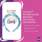 Goody Ouchless Headband For All Hair Types - Watercolor, Blue - Comfort Fit for All-Day Wear - Beautiful Design for Instant Style - Pain-Free Hair Accessories for Women, Men, Boys & Girls