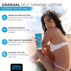 Bronze Tan Gradual Self Tanner Lotion & Tan Extender - Coconut Scented - Aloe Vera & Vitamin E Enriched - Streak-Free Nourishing Sunless Tanning Lotion (200ml)