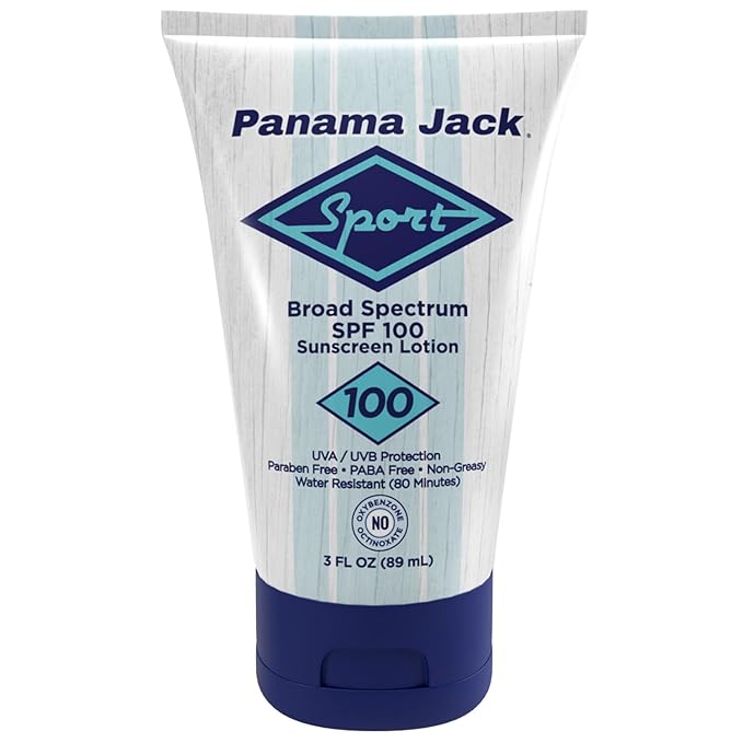 Panama Jack Sport Sunscreen Lotion - SPF 100, Broad Spectrum UVA/UVB Protection, Non-Greasy, PABA, Paraben, Gluten & Cruelty Free, 3 FL OZ (Pack of 6)