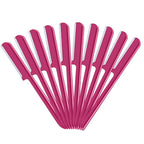 10 Pieces Women's Facial Razor Eyebrow Shaver Razor Brow Shaper Eyebrow Trimmer Dermaplaner Shaping Tool with Cover (Rose Red)