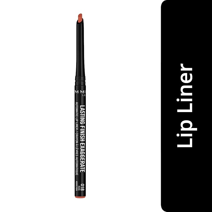 Rimmel Lasting Finish Exaggerate Automatic Lip Liner, 18 Rose Addiction (Pack of 5)