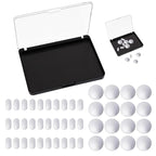 Empty Magnetic Makeup Palette Set, 1pc Magnetic Makeup Palette+ 20PCS Round Adhesive Metal Stickers + 30PCS Square Adhesive Metal Stickers for DIY Eyeshadow Blush