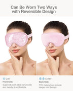 Luxtude Gel Eye Mask 2PCS, Reusable Cooling Eye Masks for Sleeping, Hot Cold Eye Ice Pack Sleep Mask, Frozen Cold Eye Compress for Puffiness/Dark Circles/Headaches/Dry Eyes/Stress Relief (Pink)