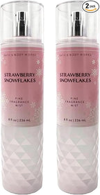 Bath & Body Works Strawberry Snowflakes Fine Fragrance Body Mist Gift Set 8 oz Pack Lot of 2 (Strawberry Snowflakes) 8 Fl Oz (Pack of 2) 16 Fl Oz