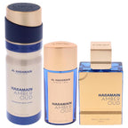 Al Haramain Amber Oud Bleu Edition 3 Pc Gift Set for Unisex - Luxury Cologne & Perfume for Men & Women - 2.5oz EDP Spray, 1oz EDP Spray, 6.6oz Body Spray - Arabian & Arabic Long Lasting Fragrance