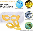 Gold Hydrogel Eye Mask Collagen Crystal Eye Mask Patches Anti-Aging Under Eye Pads - Reduce Wrinkles,Puffy Eyes,Dark Circles,Eye Bags - Moisturizer Eye Contour Mask, Improve Skin Elasticity | 5 Pairs