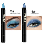 Kaely 2Pcs Bright Blue Eyeshadow Stick for Older Women, Metallic Shimmer Glitter Cream Eye Shadow Pencil Crayon, Light Blue Eyeliner Waterproof Halloween Makeup, 11+13
