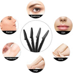 6 Pcs Black Eyebrow Razor, Face Razors Multipurpose, Facial Razors for Women Men, Eyebrow Trimmers Shaver with Protective Cover, Dermaplaning Tools for Face Body Use, Facial Hair Removal Tools