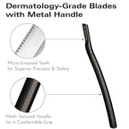 Eyebrow Razor with 6 Blades & Travel Case – Face Razors for Women & Men, Eyebrow Trimmer Shaper with Precision Cover, Facial Shaver & Dermaplaning Tool for Smooth Skin (Black)