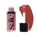 Saie Dew Liquid Blush for Cheeks - Hydrating Cream Blush Stick with a Blendable + Buildable Formula - Skincare Infused Dewy Cheek Tint for a Natural Flush - Glowy Makeup Essential - Spicy (.40 oz)