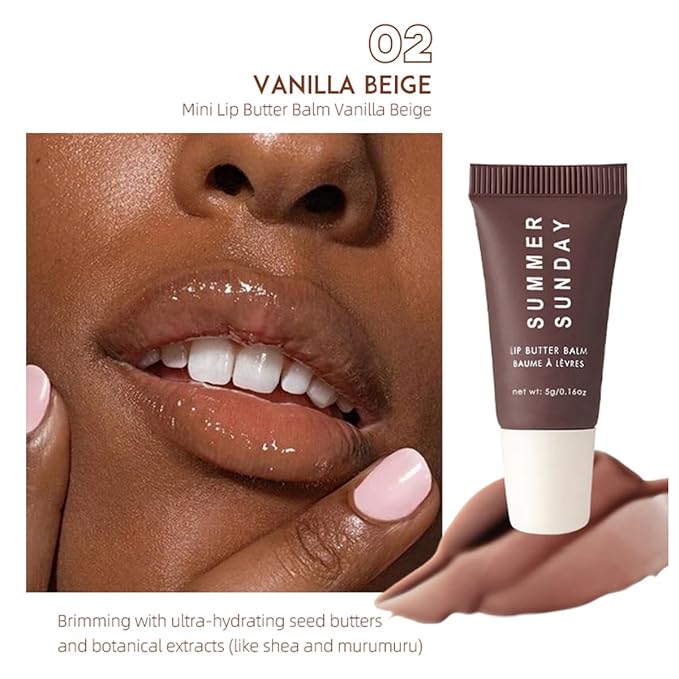 Mini Lip Butter Lip Gloss set, Smooth, Hydrating, Non-Sticky Lip Gloss for Soft and Supple Lips, Perfect for Travel & Gifts (Set B, S)