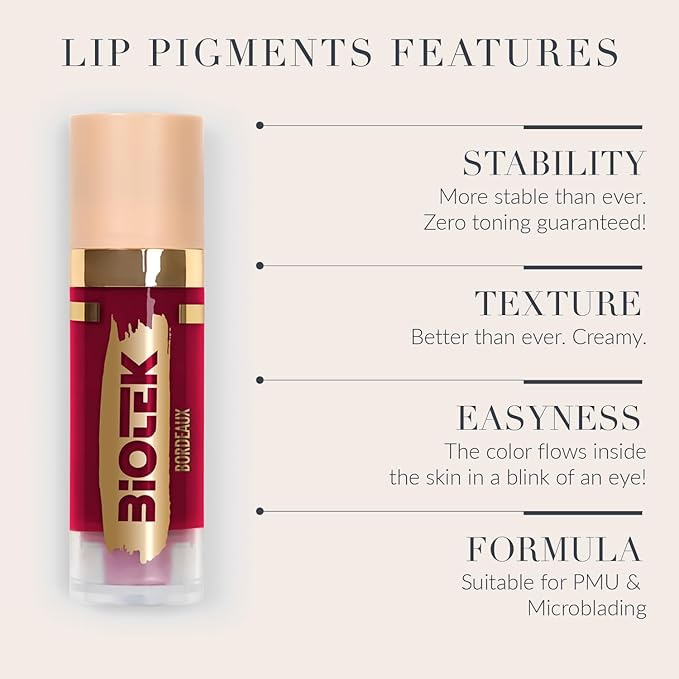 Biotek Lip Pigment for Permanent Makeup - Bordeaux Color for Lip - Made in Italy - Bordeaux 0,61 fl.oz.