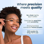 Clean Skin Club Clean Swabs | 500CT | One Pointed Tip | Biodegradable + Organic Cotton & Bamboo | Makeup & Nail Polish Touch-ups | Chlorine-Free & Hypoallergenic (500 Count)