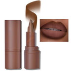 Erinde 2-in-1 Lip Liner and Lipstick Lip Combo Set, Matte Nude Dark Brown Red Lip Liner Creamy Lip Pencil Crayon, High Pigmented Long lasting Lipstick Makeup, 01# Milk Tea