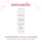 Mirabella Cleanse Total Facial Cleanser - Hydrating Gentle Cream Cleanser for All Skin Types - Face Cleanser & Makeup Remover - Face wash for Sensitive Skin & Oily Skin Formula