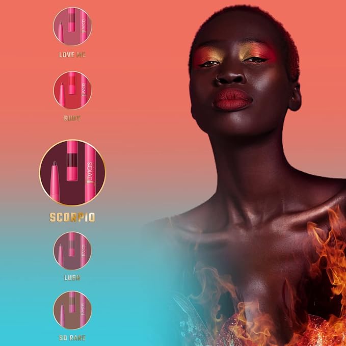 Juvia's Place Coffee Shop Luxe Lip Liner: Scorpio - Colorstay Matte Finish Lip Pencil, Makeup for Natural Long Lasting Beauty and Sensational Wear, Lip Stain Kiss Proof Cometics