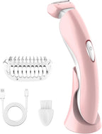 Electric Razor for Women - Painless Eletric Shavers for Women, Body Hair Removal for Legs and Underarms, Ladies Bikini Trimmer Wet Dry Shave, Rechargeable, with LED Light