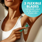 BIC Soleil Simply Sensitive Women's Disposable 3 Blade Razors, Soothing Moisture Strip, 5-Count Pack