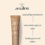 All Natural Tallow Lip Balm Squeezable Tube - Grass Fed/Finished Beef Tallow + Organic Beeswax & Vanilla Essential Oil .5 OZ (Vanilla Dream)