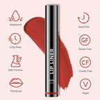 Lip Stain Peel Off - Lip Liner Waterproof, Lip Liner Stain Transfer Proof & Plumping, Moisturizing Non-Stick Cup Matte Finish Stay On All Day, Cocoa Color
