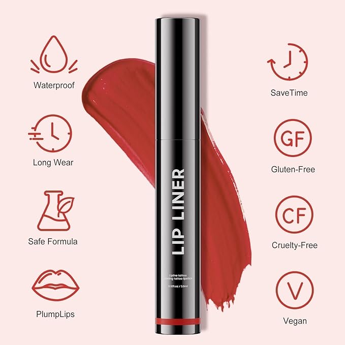 Lip Stain Peel Off - Lip Liner Waterproof, Lip Liner Stain Transfer Proof & Plumping, Moisturizing Non-Stick Cup Matte Finish Stay On All Day, Nude Color