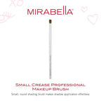 Mirabella Small Crease Eyeshadow Brush, Premium Professional Makeup Brush Collection, Cruelty-Free Synthetic Bristle Brush, Hand-Sculpted Brushed Aluminum Handle, Luxury Blending Brush for Makeup
