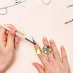 4 Pack Mini Nail Paint Art Palette Finger Rings Metal Manicure Palette Tools Makeup Palettes