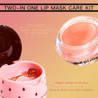 3 PCS Lip Balm Honey Pot, Honey Apple Strawberry Lip Masks Overnight, Propolis Moisturizing Lip Sleeping Mask, Prevention Dry Crack Lip Repair Nourishes the Lip Skin and Lip Wrinkle Care.